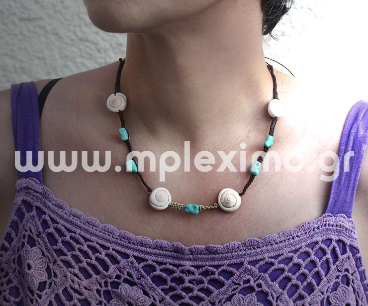macrame shells necklace