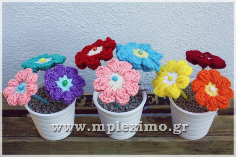 crochet flower pots